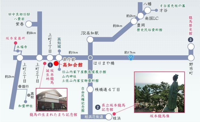 坂本龍馬にまつわるスポット